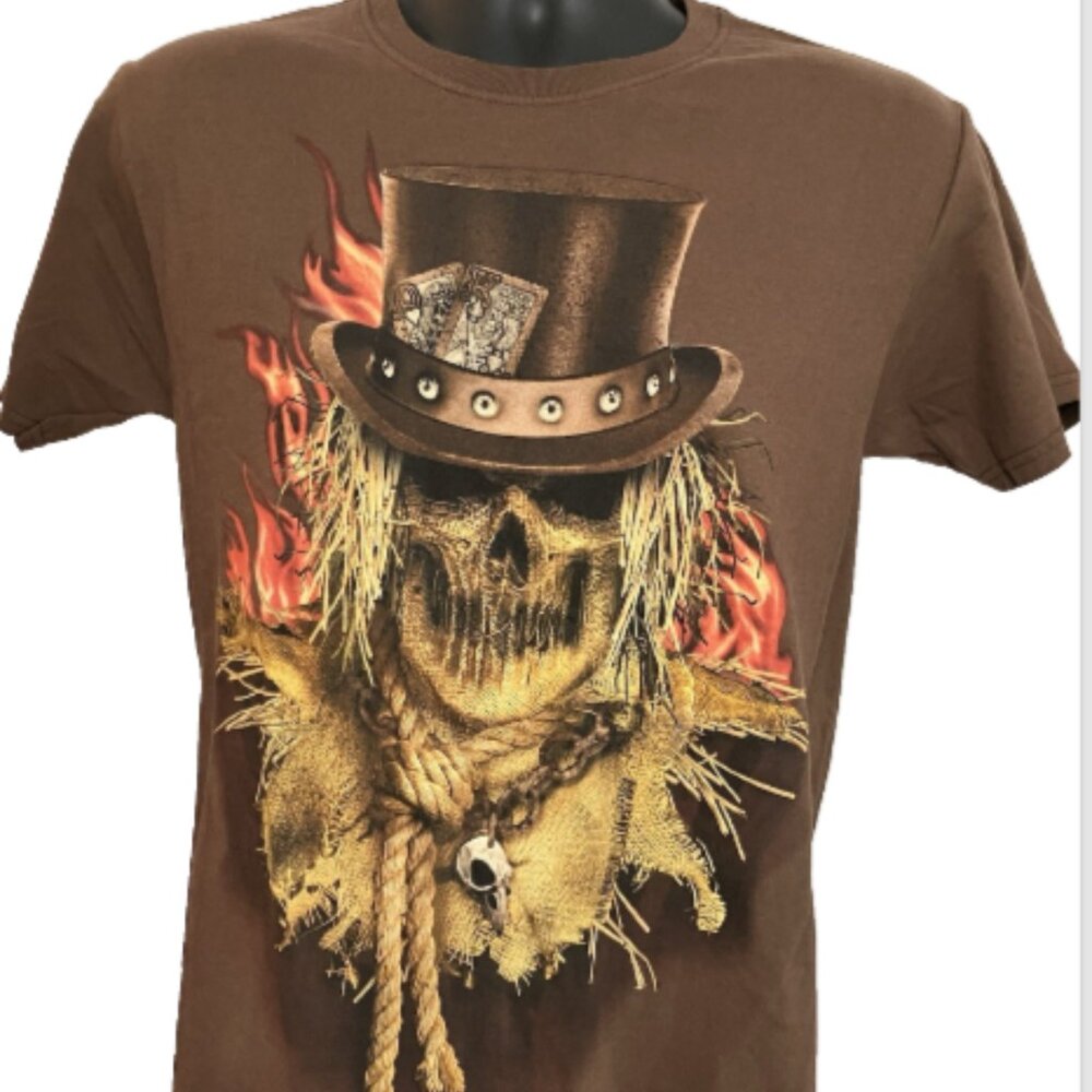 Happy Halloween Mens Small Graphic Print Multicolor Short Sleeve Holiday Tee